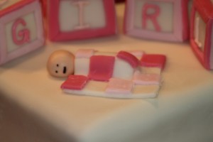 Baby shower blocks - close up